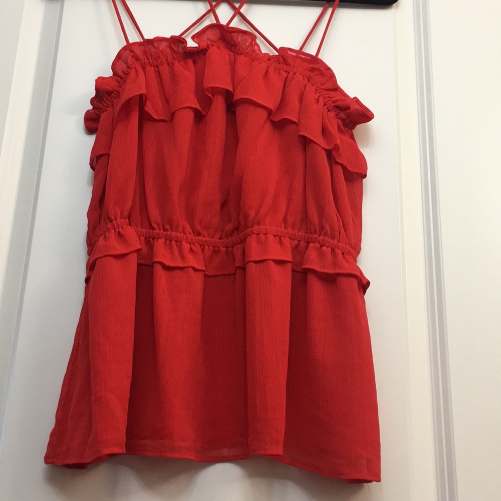H&M Red Ruffled Top - Picture 3 of 10